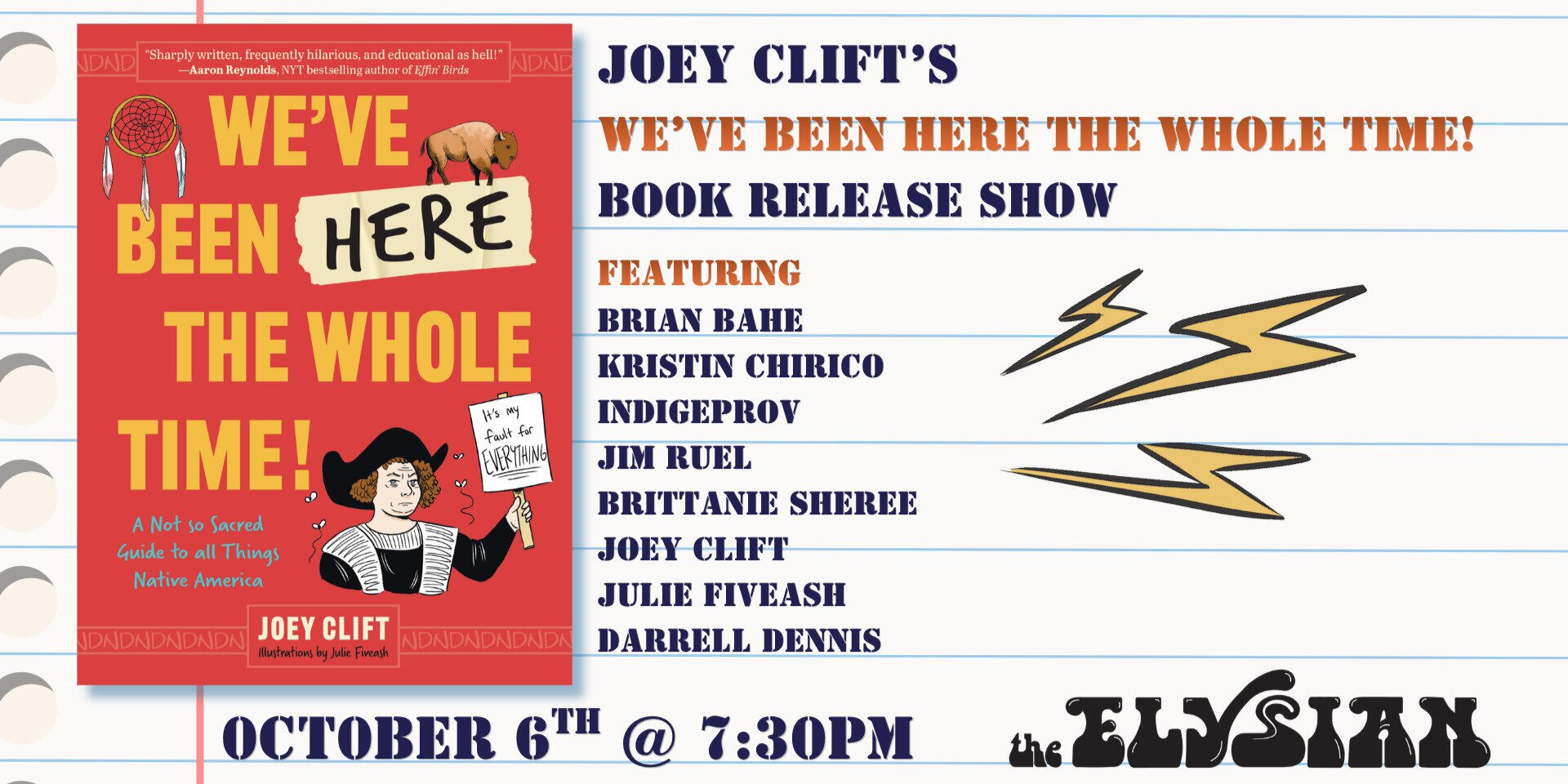 Joey Clift’s Book Release Comedy Show in Conversation at the Elysian Theater - Oct 6, 2026 at 7:30PM Joey Clift’s Book Release Comedy Show in Conversation at the Elysian Theater - Oct 6, 2026 at 7:30PM
